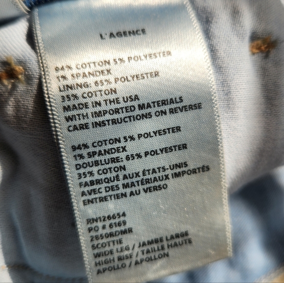 L'Agence Scottie Wide Leg Jean Apollo Size 27 NWOT - Picture 6 of 9